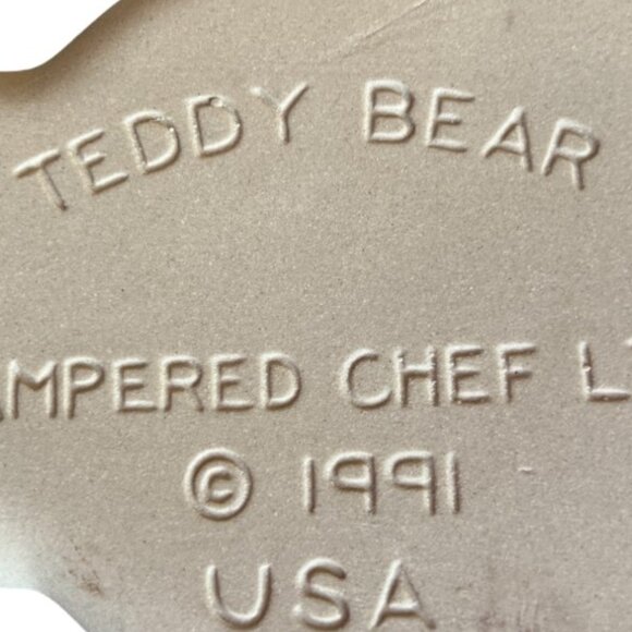 Vtg 1991 THE PAMPERED CHEF Teddy Bear Stoneware Cookie Mold Form Biscuits - Picture 6 of 6